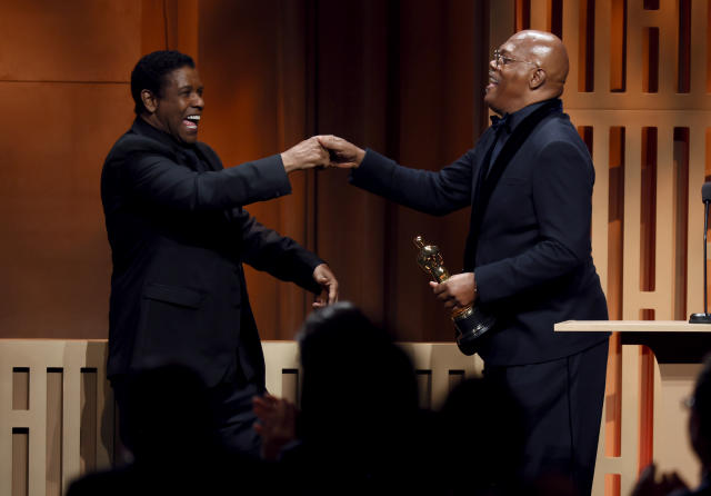 Denzel Washington Presents Samuel L. Jackson With An Honorary Oscar: Watch