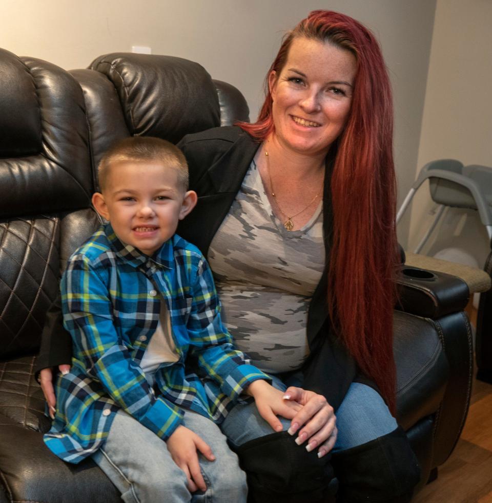 Emily Torrisi and her 5-year-old child EJ.  EJ, a transgender kindergartner, identtifies as a boy. Emily wants to get the word out about acceptance and praise the school’s handling of her son’s situation.