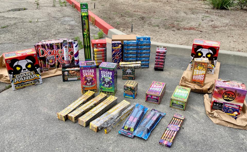 Oxnard police seized about 100 pounds of illegal fireworks during a warrant search Thursday, authorities said.