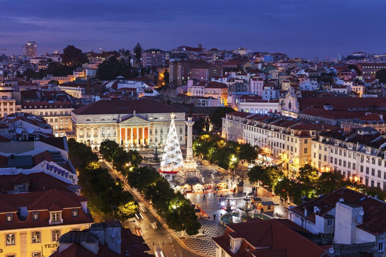 pedro iv square in lisbon