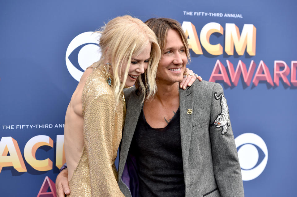 Nicole and Keith packed on the PDAs at the ACM Awards last month. Source: Getty