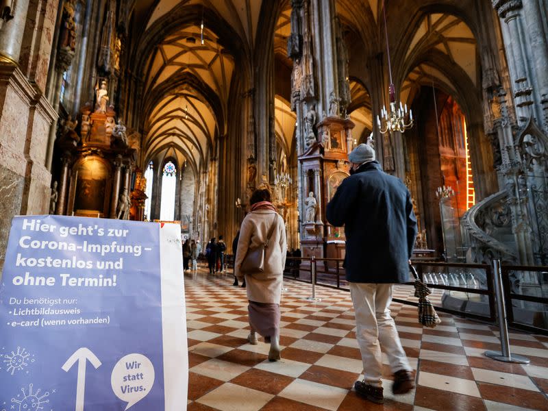 FILE PHOTO: Vaccination center in St. Stephen's Cathedral in Vienna