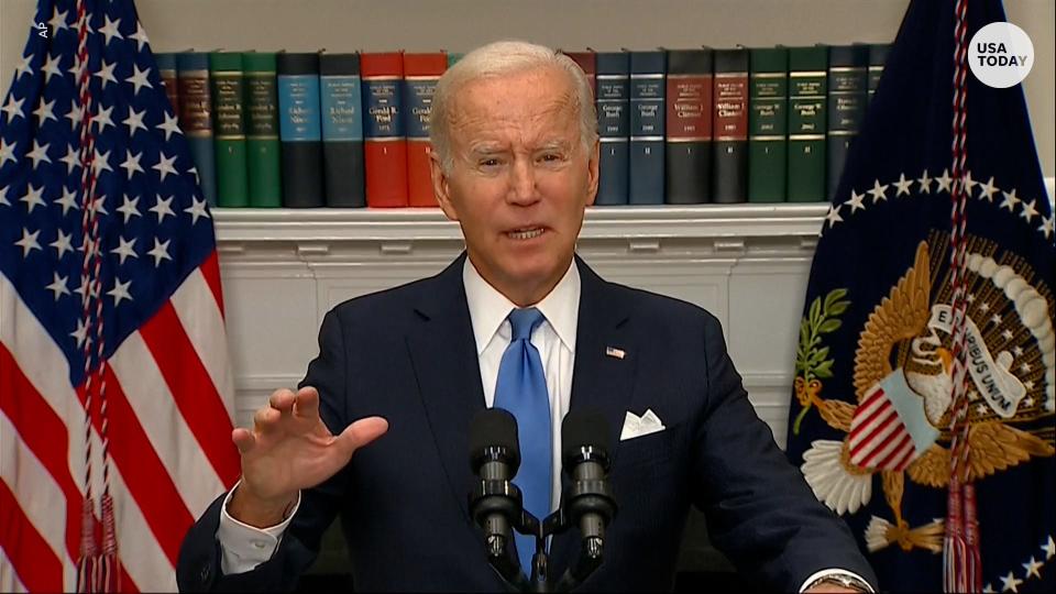 President Joe Biden gives an update on the federal government's assistance for Hurricane Ian.