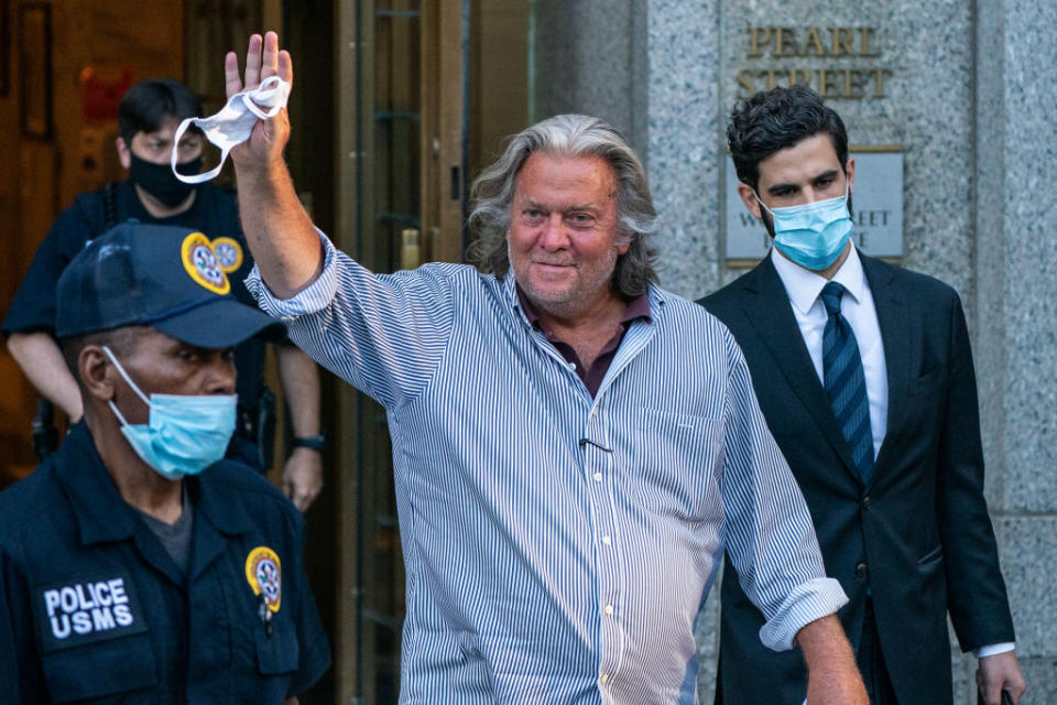 Steve Bannon seen departing from federal court in New York in August. Source: Getty
