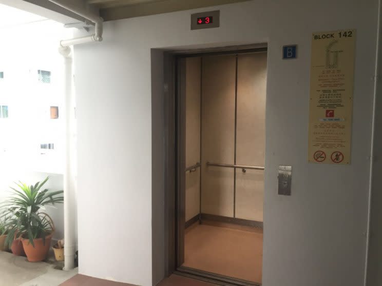 Yahoo file photo of a HDB lift