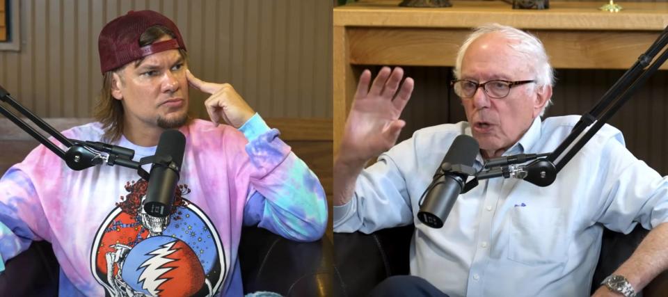 Bernie Sanders tells Theo Von half of cancer patients go bankrupt or broke, and he praises the Canadian system