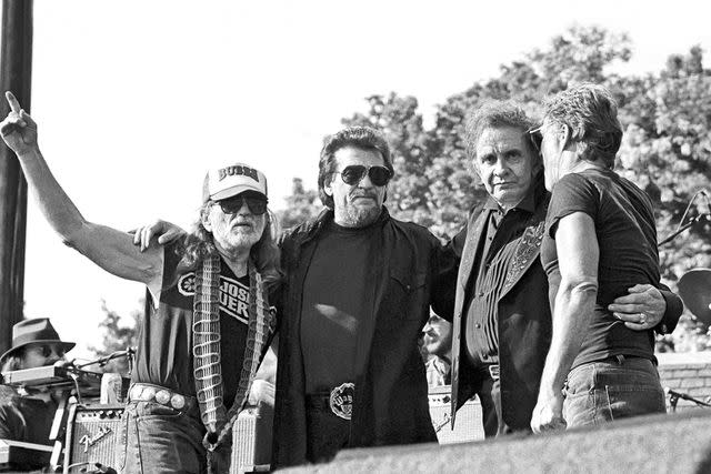 Jack Vartoogian/Getty Images Willie Nelson, Waylon Jennings, Johnny Cash and Kris Kristofferson.