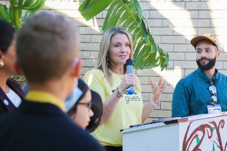 Leanne Schneider, Reliant Energy's director of community relations, said seeing how the community gardens at the Corpus Christi Montessori School have bounced back since the winter freeze is meaningful to her Friday, Nov. 12, 2021.