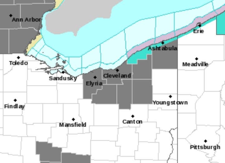 Counties outlined in gray represent this week's air quality advisory area.