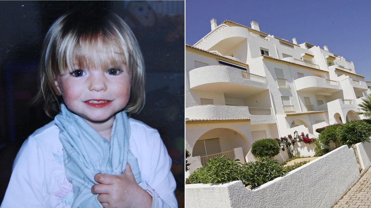 Madeleine McCann and the apartment where she went missing in 2007