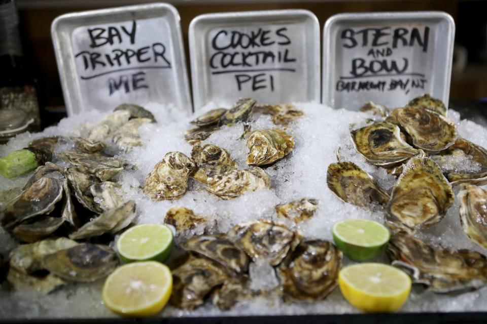 The oyster bar is shown at Stern & Bow, in Closter. Monday, September 16, 2019