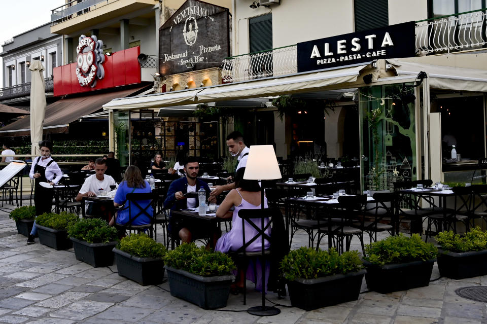 ZAKYNTHOS, GREECE - JULY 15: Tourist mainly from United Kingdom and Italy are guest on Zakinthos Island on July 15, 2020 in Zakynthos, Greece. (Photo by Milos Bicanski/Getty Images)