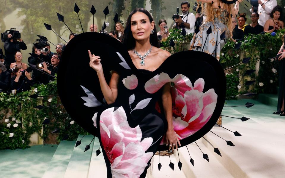 Demi Moore at this year's Met Gala in a Harris Reed creation