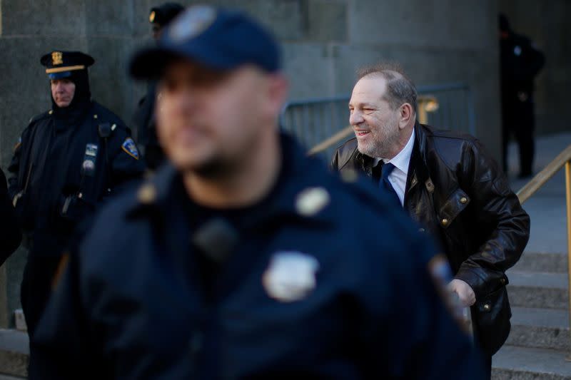 Film producer Weinstein exits New York Criminal Court during his sexual assault trial in the Manhattan borough of New York City, New York