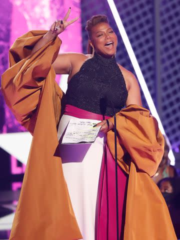<p>Johnny Nunez/Getty</p> Queen Latifah accepts the Lifetime Achievement BET Award onstage at the BET Awards 2021 on June 27, 2021 in Los Angeles, California.