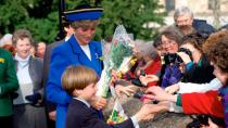 <p> The Prince of Wales got started on his royal duties early, making his first official appearance in March 1991, alongside his mother Diana and father Charles. </p> <p> When William was just eight years old, the three of them headed to Cardiff to mark St. David’s Day, and took part in a walkabout outside of Llandaff Cathedral, where they also received yellow daffodils from a member of the crowd. William even signed his first ever royal signature inside the cathedral's guestbook. </p> <p> That same year, William also embarked on his first official royal visit abroad, heading to Canada with his parents and younger brother. </p>