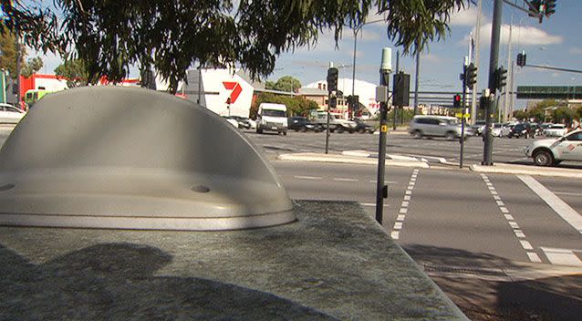 Boxes like these aroudn town will detect Bluetooth signals for the website. Photo: 7News.