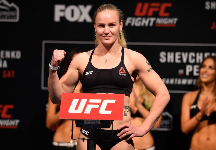 Valentina Shevchenko is next in line for a shot at Amanda Nunes' bantamweight title after her win Saturday. (Getty)