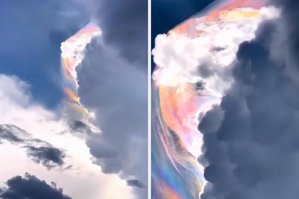 rainbow colors outlining a cloud