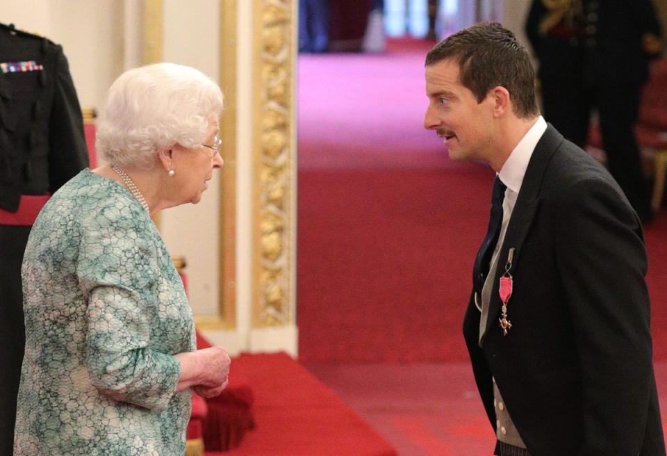 Grylls received an OBE from the Queen in 2019 (PA)