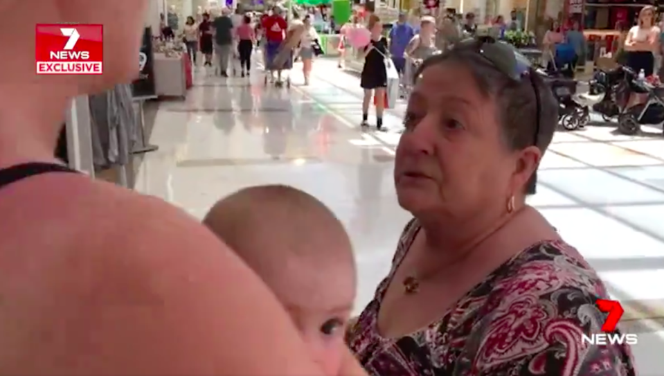 The breastfeeding mums were confronted by an angry shopper who said their protest was “disgusting” and “embarrassing.”