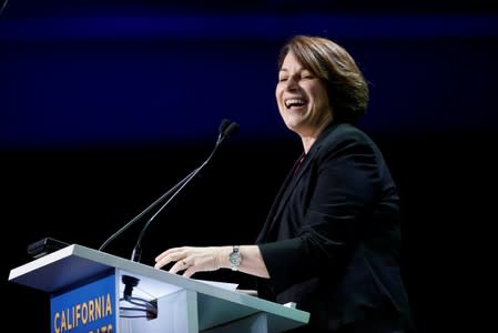 Democratic presidential candidate and U.S. Senator Amy Klobuchar (D-MN) speaks during the California Democratic Convention in San Francisco