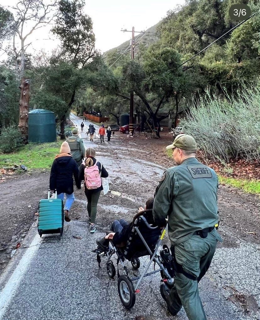 Ventura County Sheriff's officials helped evacuate more than 70 residents from the remote Matilija Canyon area during recent storms that started Jan. 9, using helicopters to fly them out.