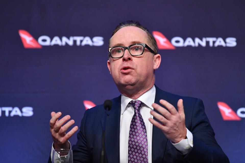Alan Joyce has said social distancing won't be required on domestic flights. Source: AAP