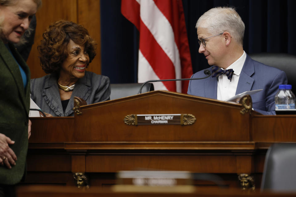 WASHINGTON, DC - MARCH 6: Rep. Maxine Waters (D-CA), Ranking Member of the House Financial Services Committee, before a public hearing on March 6, 2024 at the Rayburn House Office Building on Capitol Hill. Meeting with Congressman Patrick McHenry (R-NC) in Washington, DC. Powell testified that the Fed could start lowering borrowing costs in 2024, but economists need more confidence that inflation is under control before changing interest rates. 