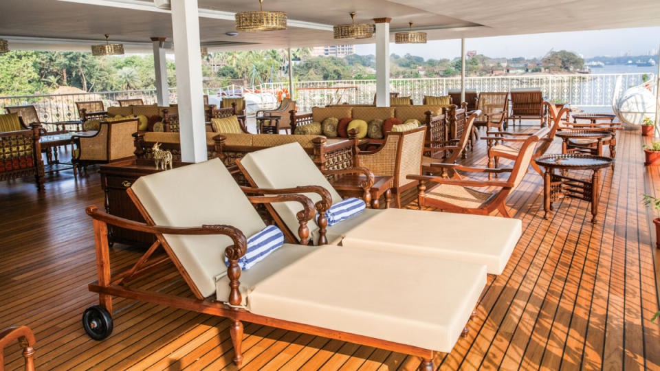 Deck chairs on the Ganges Voyager II
