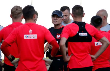 Soccer Football - World Cup - Poland Training - Poland Training Camp, Sochi, Russia - June 21, 2018 Poland coach Adam Nawalka during training REUTERS/Francois Lenoir