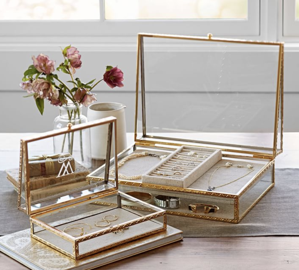 1) Antique Gold Jewelry Boxes