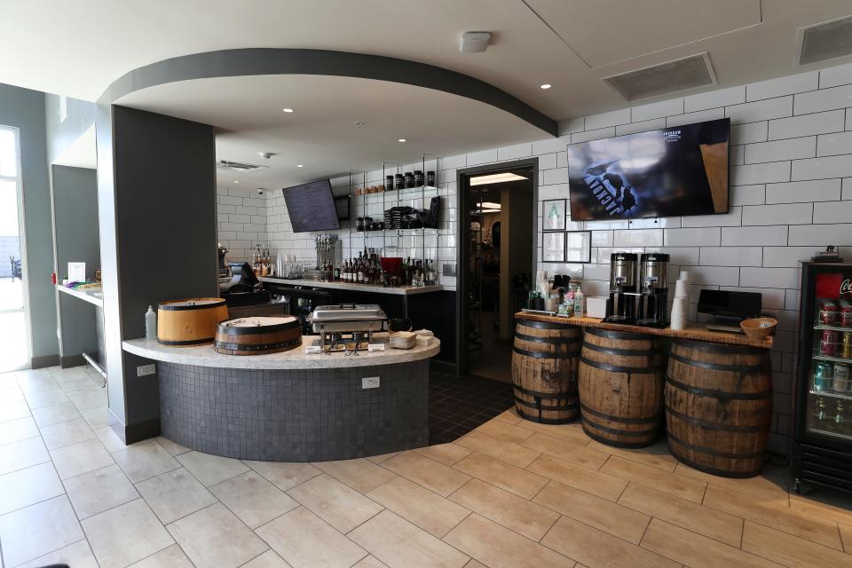 The Jackdaw Coffee and Bourbon Bar inside the new seven-story, 128-room Cambria Hotel in the Whiskey Row district of Louisville, Ky. on March 1, 2022. 