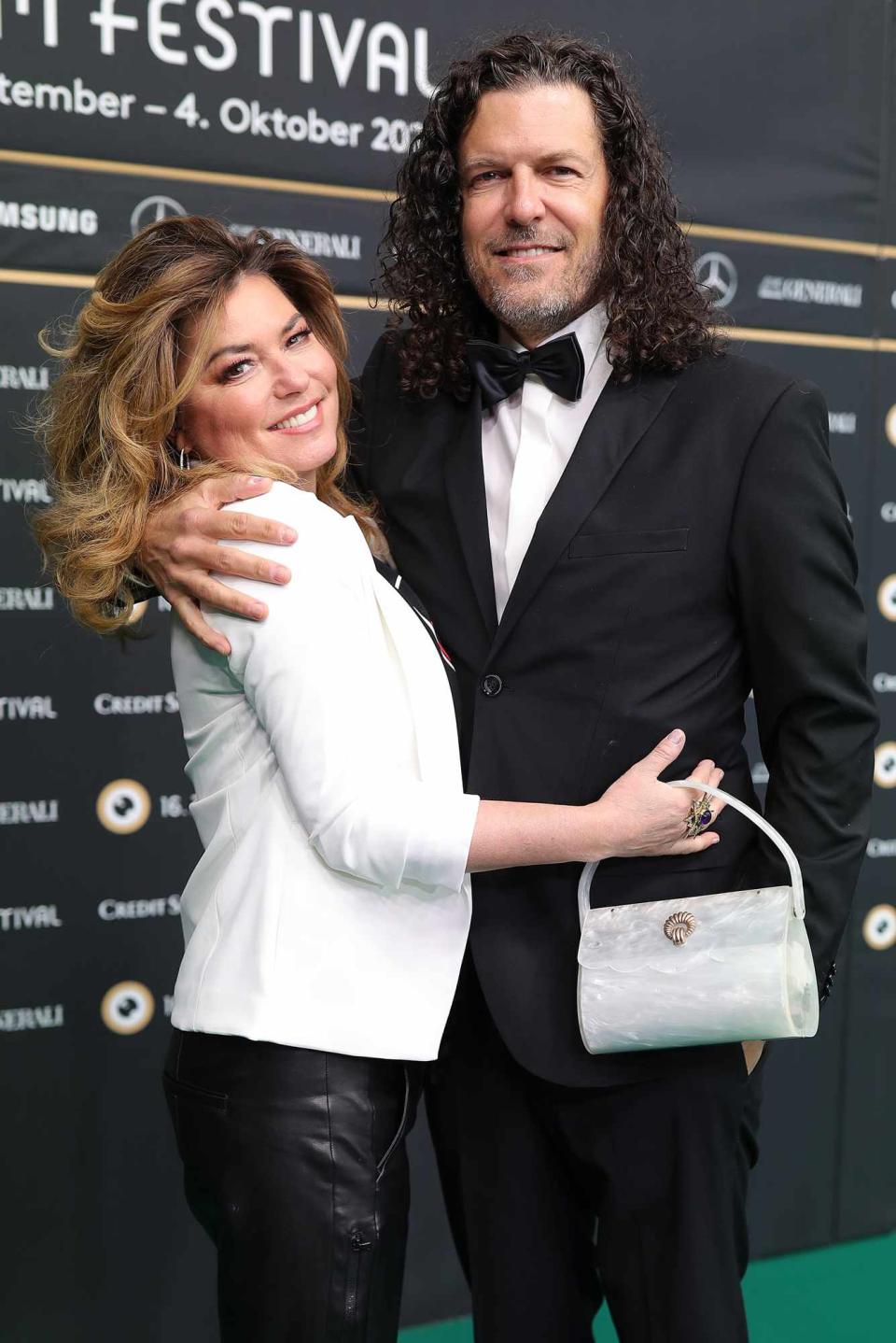 Shania Twain and her husband Frederic Thiebaud attend the "Who you gonna call" photocall during the 16th Zurich Film Festival at Kino Corso on September 26, 2020 in Zurich, Switzerland