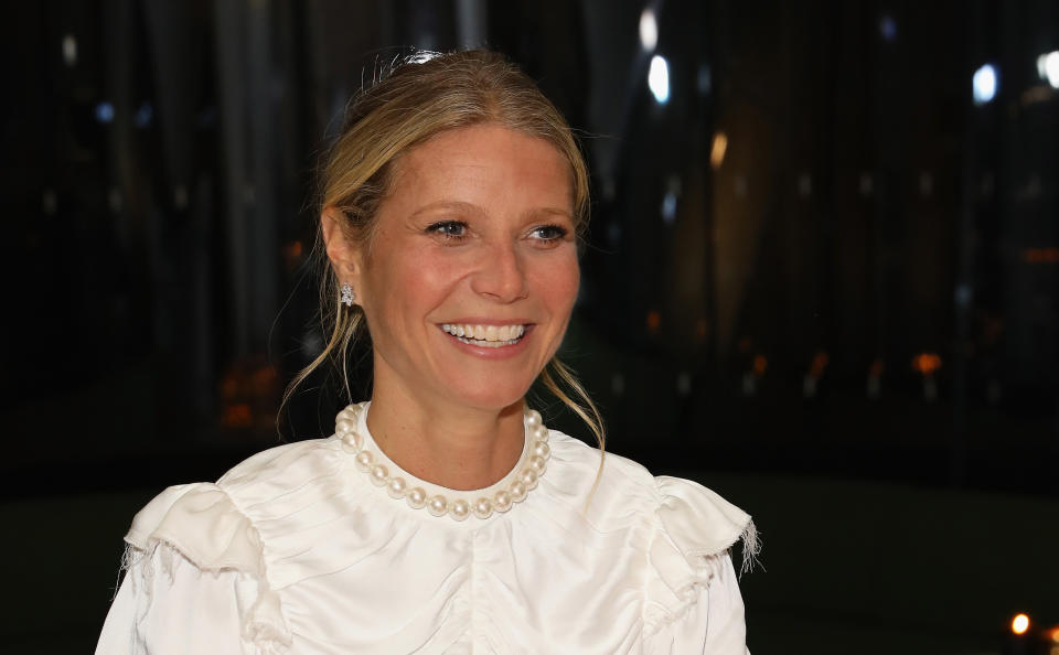 The newlywed spoke about her lifestyle brand, Goop, on the radio this morning [Photo: Getty]