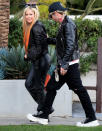 <p>Matching in leather outfits, Avril Lavigne and Mod Sun step out in West Hollywood on Jan. 20.</p>