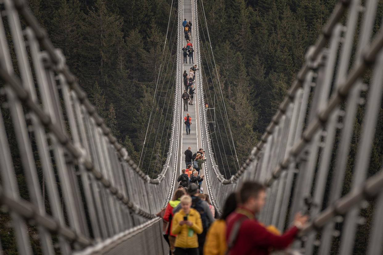 Sky Bridge 721 in the Czech Republic, the world's longest pedestrian suspension bridge