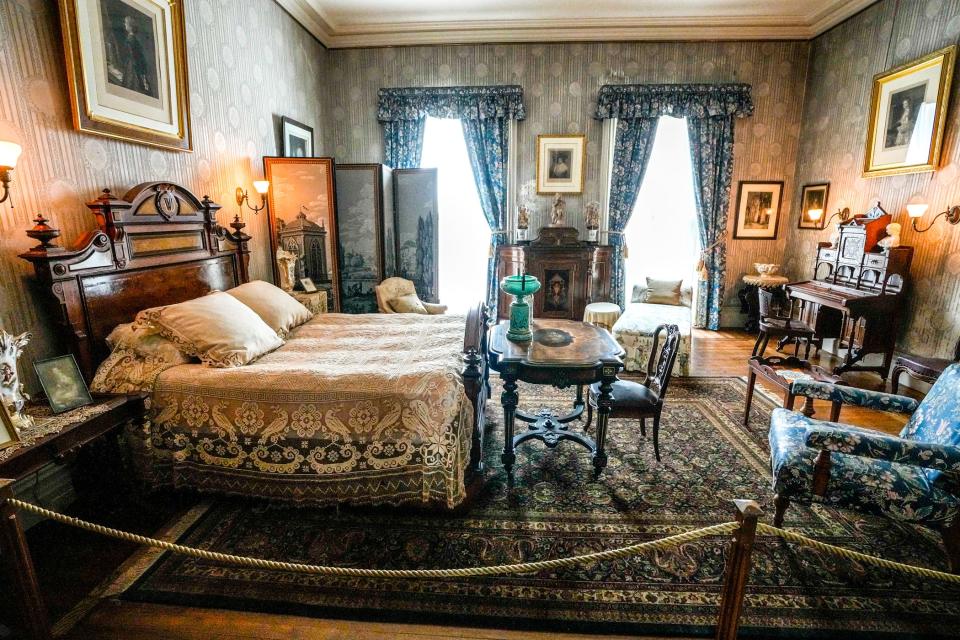 A ladies bedroom at Chateau-sur-Mer, one of the mansions that ushered in the real-life Gilded Age in Newport. It's a versatile location for both seasons of "The Gilded Age" on HBO.