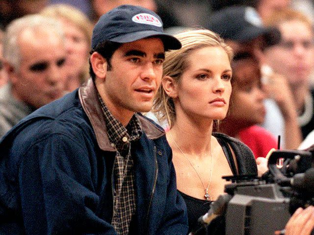 <p>Rory Storm/Online USA/Liaison Agency/Getty</p> Pete Sampras and Brigette Wilson watch the Lakers vs. Clippers game at Staples Center on December 14, 1999.