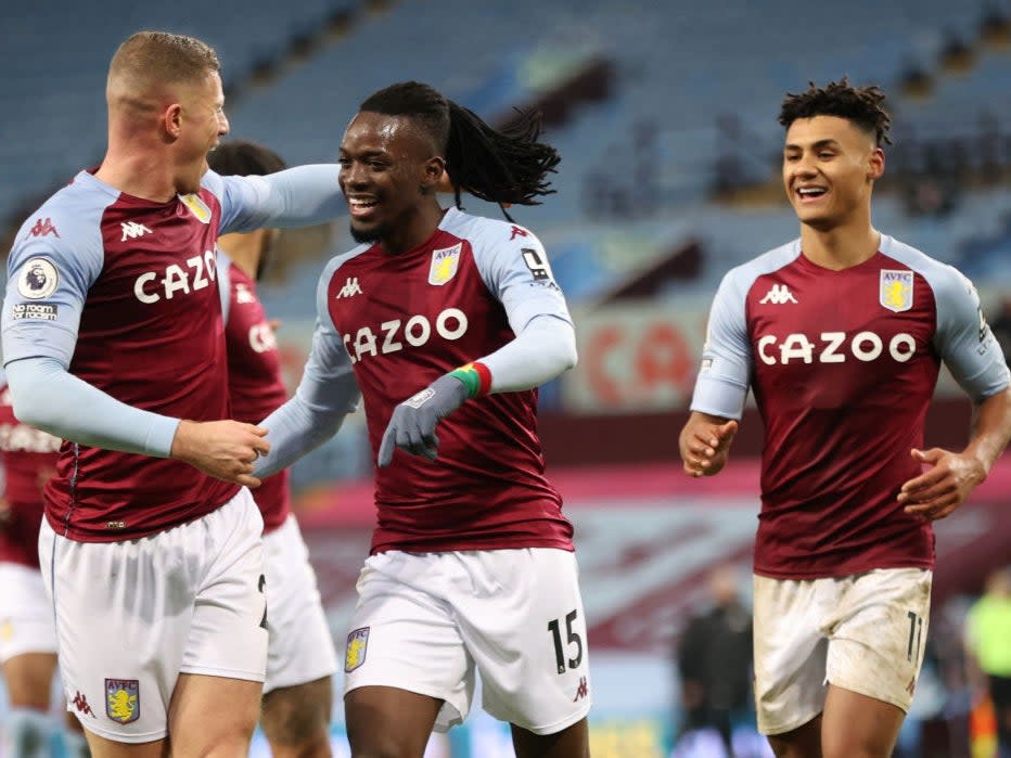 Bertrand Traore of Aston Villa celebrates (Getty)