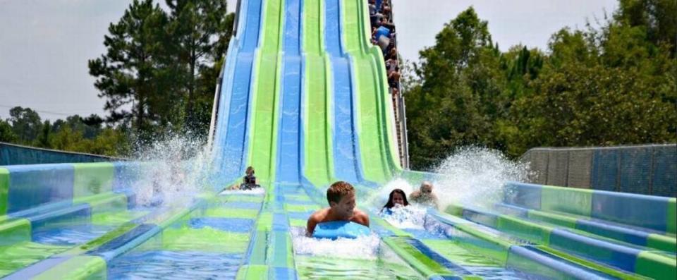 The Riptide Racer waterslide is a cool and colorful way to have fun at Gulf Islands Water Park in Gulfport, which opens on weekends beginning May 13. New this year is Barefoot Bay Kids wet play area for little swimmers.