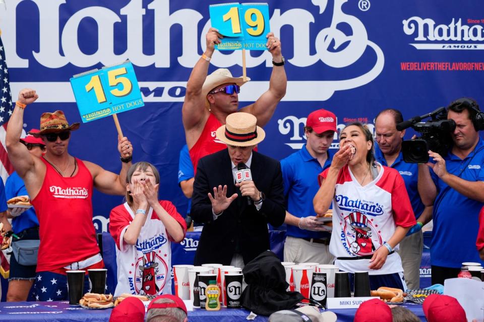 This was the first time in 16 years that someone other than Joey Chestnut has won the contest. (AP)