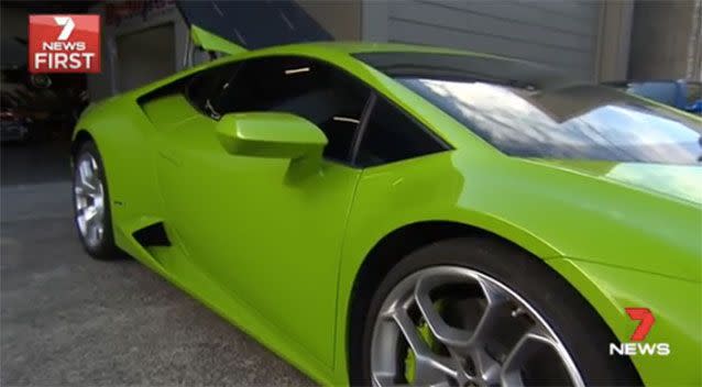 Mark Trueno's $485,000 Lamborghini. Source: 7News