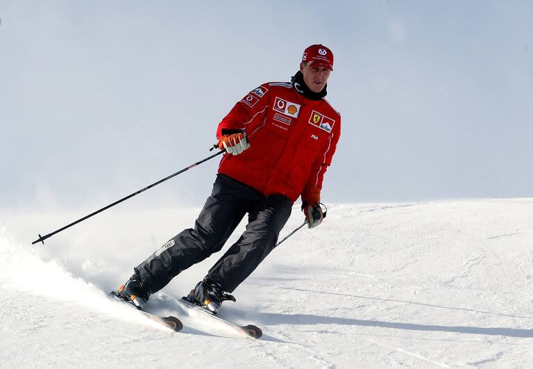 El ex piloto alemán Michael Schumacher era un experto esquiador, como lo demostró en Madonna di Campiglio, Italia