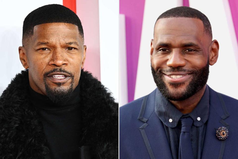 Joe Maher/Getty Images; Kevin Winter/Getty Images Jamie Foxx and LeBron James