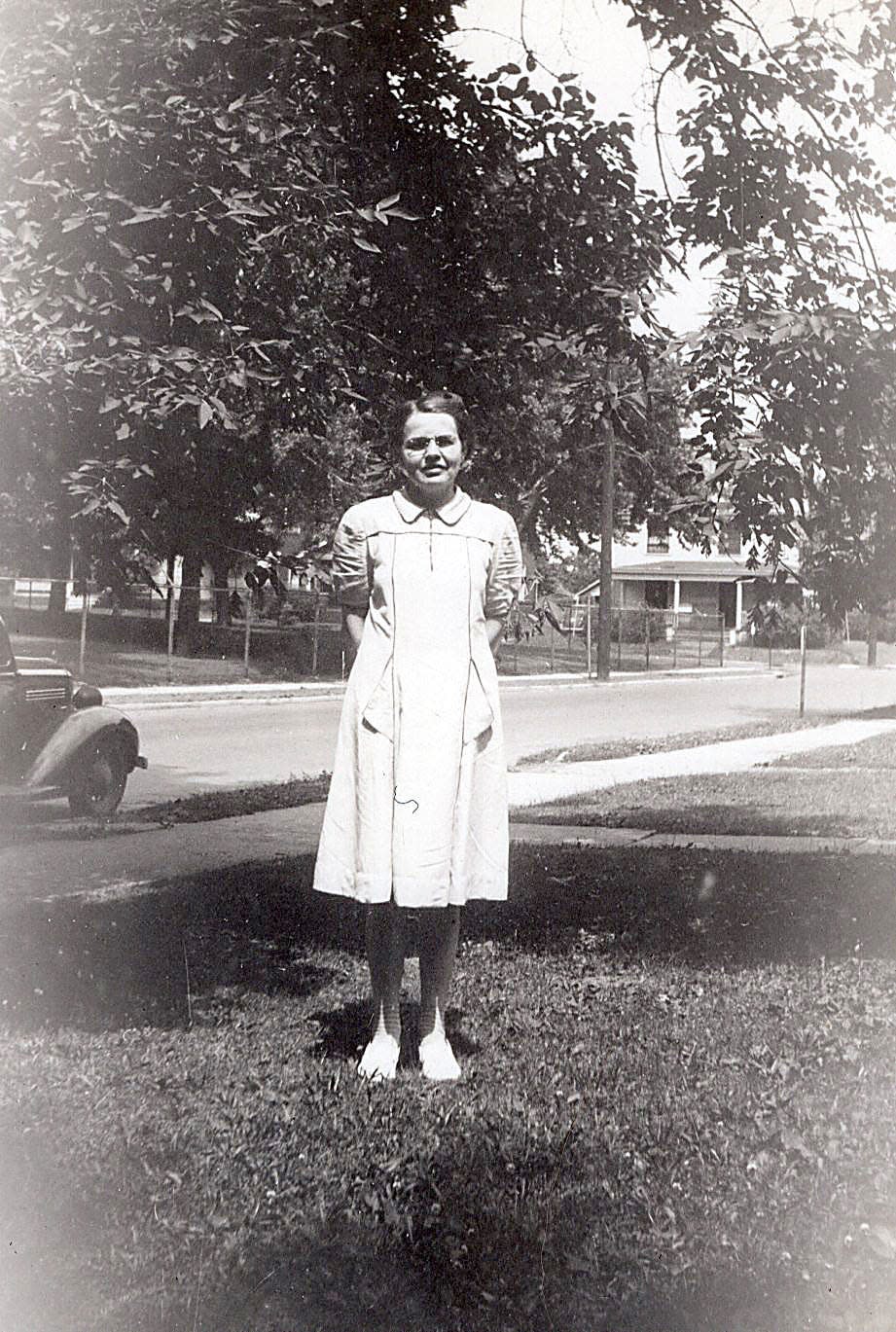 Grace Harry is shown in this 1943 photo. She and her sister, Clara, were sent a postcard that year. It finally showed up thanks to the efforts of a Shreve postal worker, and relatives of the sisters are glad to have it.