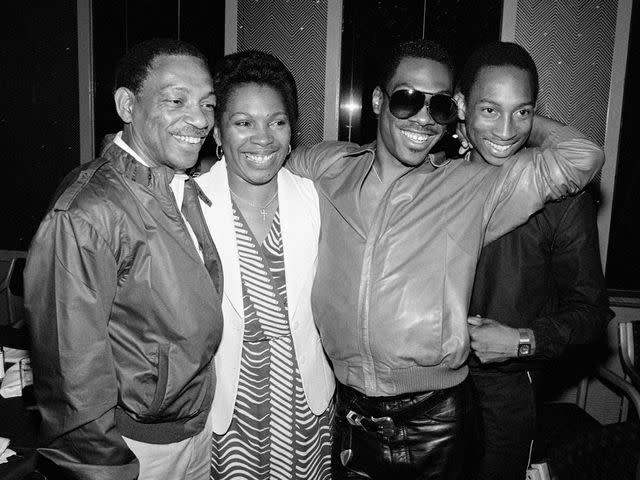 <p>DMI/The LIFE Picture Collection/Shutterstock</p> Eddie Murphy with his parents Vernon Sr. and Lillian and brother Vernon Jr.