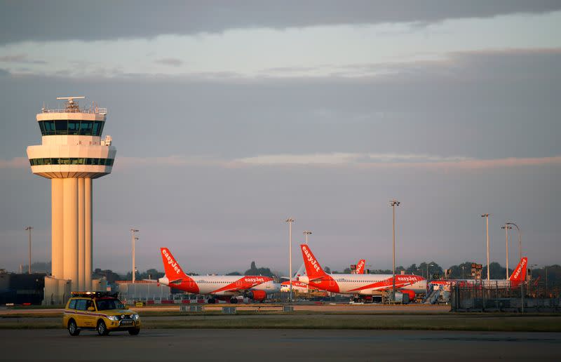 FILE PHOTO: EasyJet restarts its operations amid the coronavirus disease (COVID-19) outbreak at Gatwick Airport, in Gatwick