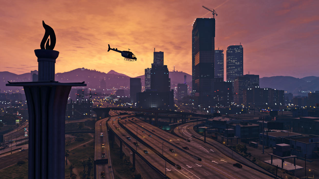  The skyline of the city in GTA 5. 