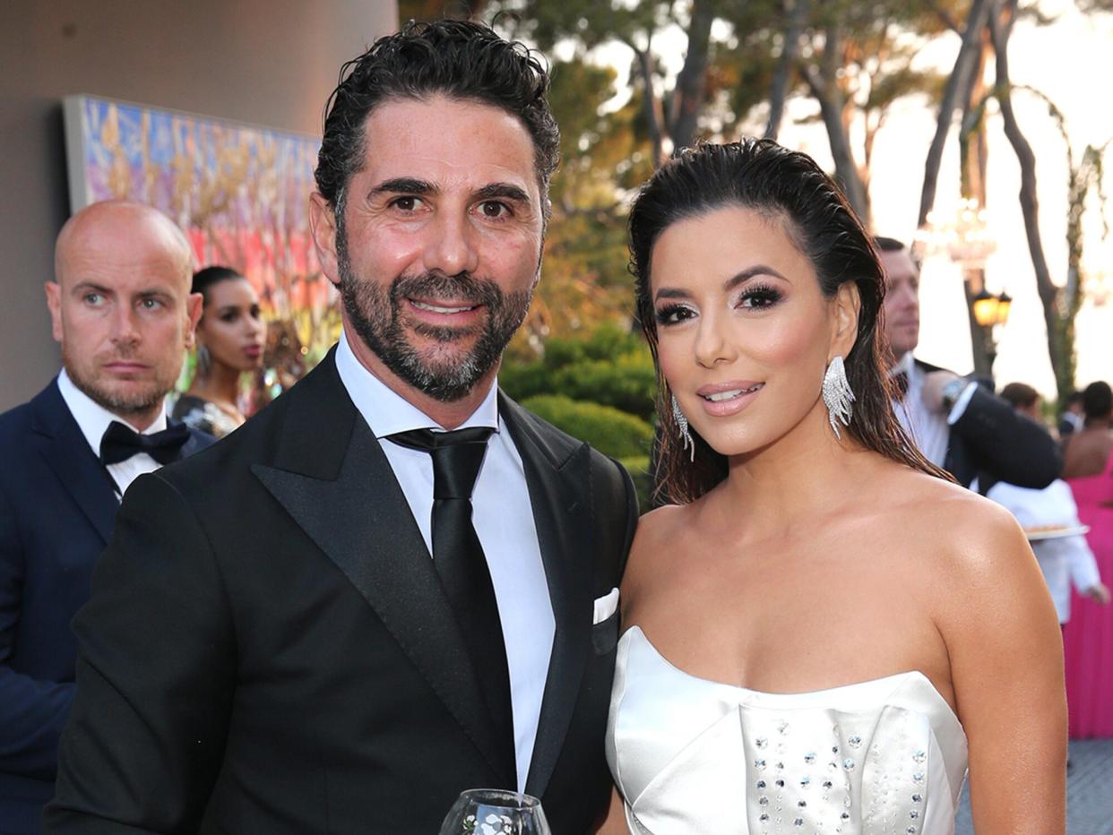 Eva Longoria and her husband Jose Baston attend the amfAR Cannes Gala 2019 at Hotel du Cap-Eden-Roc on May 23, 2019 in Cap d'Antibes, France